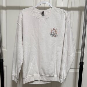 Gildan White Sweatshirt with Floral Design